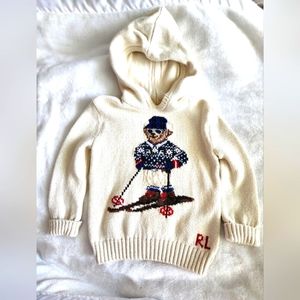 Ralph Lauren Teddy bear knitted hooded sweater baby boy